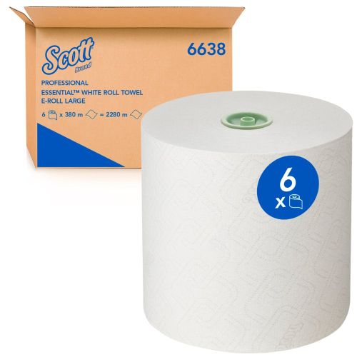 Kimberly-Clark 6638 Essential Rollenhandtuch weiß, 1-lag. 380 mtr. Kimberly-Clark 6638 Essential Rollenhandtuch weiß, 1-lag. 380 mtr.