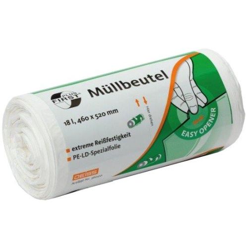 Deiss First Plus Mülleimerbeutel 18 ltr. weiß