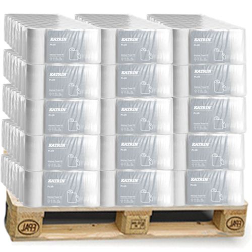 1 Palette Katrin Plus Küchenrolle 2-lag. weiß 64 Blatt, 27 Pack á 32 Rollen
