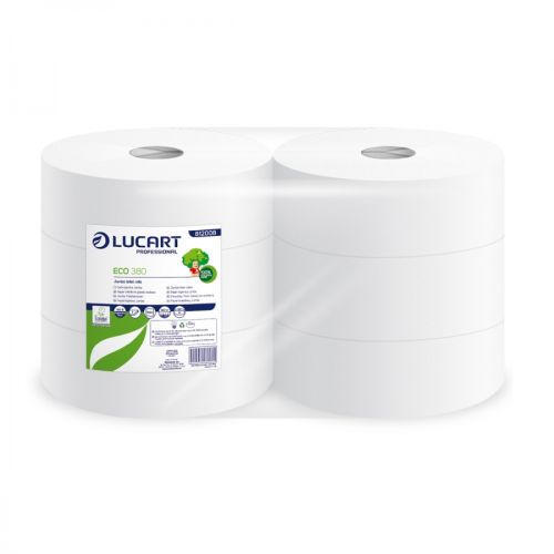 Lucart Toilettenpapier Jumbo Eco 380, 2-lagig, weiß