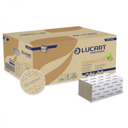 Lucart EcoNatural V2.25 Papierhandtücher 2-lag., 21x25,3cm, zick/zack