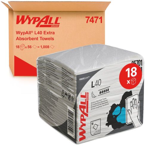 Kimberly-Clark 7471 Wypall L40 Wischtücher - Viertelgefaltet