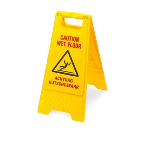 Warnschild - Achtung Rutschgefahr - gelb, 2-teilig