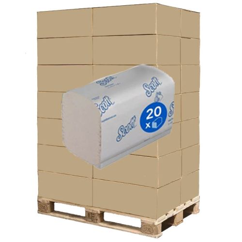 1 Palette Kimberly-Clark Papierhandtücher 2-lag, 23x22,5 Zick/Zack-Falz,