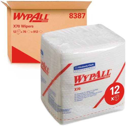 Kimberly-Clark 8387 Wypall X70 Wischtücher - Viertelgefaltet Kimberly-Clark 8387 Wypall X70 Wischtücher - Viertelgefaltet