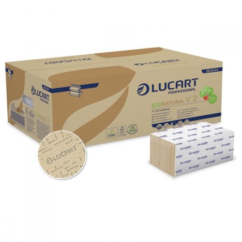 Lucart Eco Natural V2 Papierhandtücher 2-lag., 21x21cm, zick/zack